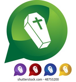 Coffin button isolated on a background.