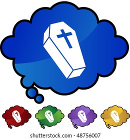 Coffin button isolated on a background.