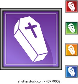 Coffin button isolated on a background.