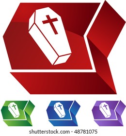 Coffin button isolated on a background.