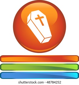 Coffin button isolated on a background.