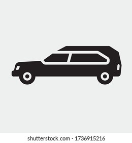 coffin car vector icon illustration sign