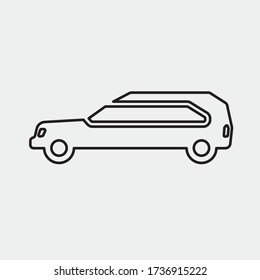 coffin car vector icon illustration sign