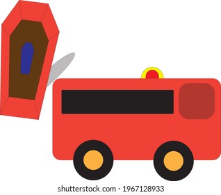 coffin carrier ambulance vector design