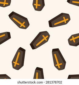 coffin , cartoon seamless pattern background