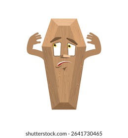 Coffin confused. casket perplexed  surprise. 