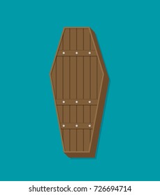 Coffin Cross Halloween Flat Vector
