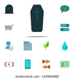 coffin with a cross icon. color web icons universal set for web and mobile