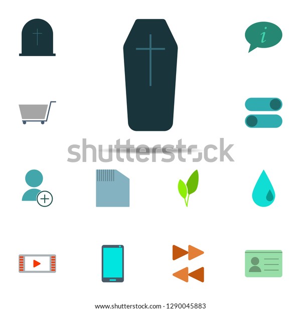 coffin with a cross icon. color web icons\
universal set for web and\
mobile