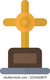 coffin with cross illustration in minimal style isolated on background