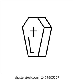 Coffin with cross symbol design vector