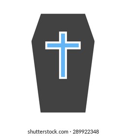 Coffin, dead, box icon vector image.Can also be used for halloween, celebration, observances and holidays. Suitable for mobile apps, web apps and print media.