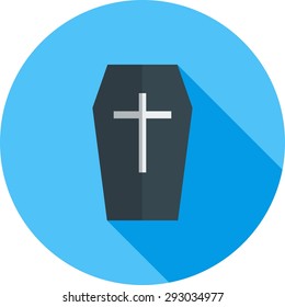 Coffin, dead, box icon vector image.Can also be used for halloween, celebration, observances & holidays. Suitable for mobile apps, web apps and print media.