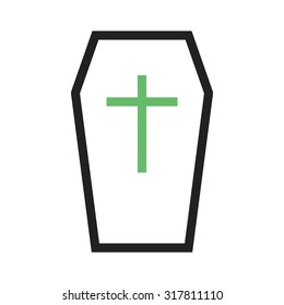 Coffin, dead, box icon vector image.Can also be used for halloween, celebration, observances and holidays. Suitable for mobile apps, web apps and print media.