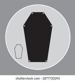 Coffin for the dead or casket with cross flat vector icon for games and websites. eps 10