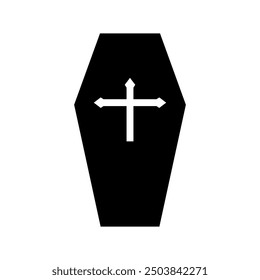 Coffin dead icon illustrated on background