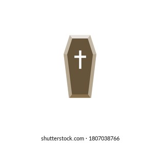 Coffin, death, funeral, halloween icon. Vector illustration, flat design.