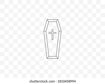 Coffin, ícono de la muerte. Ilustración vectorial, diseño plano.
