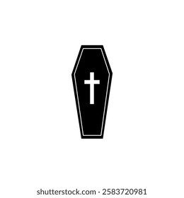 Coffin, death icon. Vector simple flat black treendy style illustration for web and app..eps