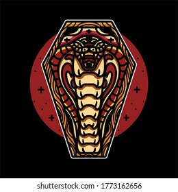 coffin design tattoo vector illustration