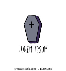 coffin doodle icon
