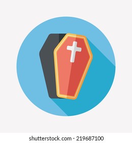 coffin falt icon with long shadow,eps10