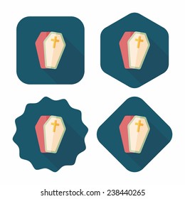 coffin falt icon with long shadow,eps10
