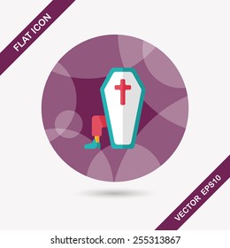 coffin falt icon with long shadow,eps10