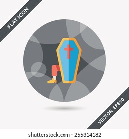 coffin falt icon with long shadow,eps10