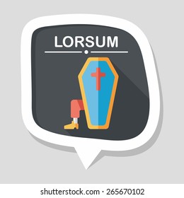 coffin falt icon with long shadow,eps10