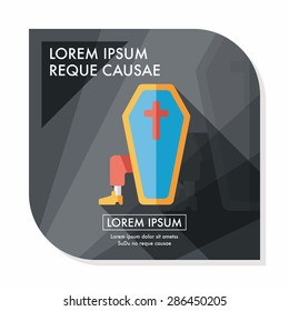 coffin falt icon with long shadow,eps10