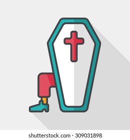 coffin falt icon with long shadow,eps10