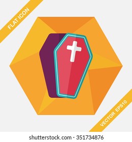 coffin falt icon with long shadow,eps10