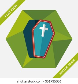 coffin falt icon with long shadow,eps10