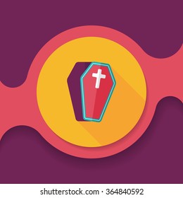 coffin falt icon with long shadow,eps10