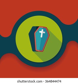 coffin falt icon with long shadow,eps10