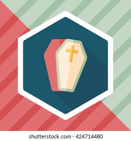 coffin falt icon with long shadow,eps10