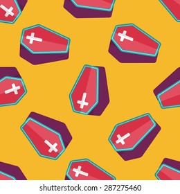 coffin falt icon,eps10 seamless pattern background