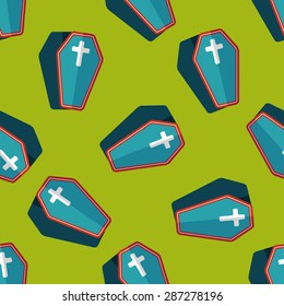coffin falt icon,eps10 seamless pattern background