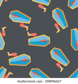 coffin falt icon,eps10 seamless pattern background