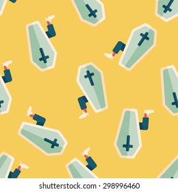 coffin falt icon,eps10 seamless pattern background