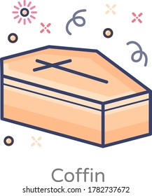 A coffin, flat design vector 