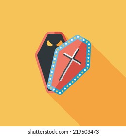 coffin flat icon with long shadow,eps10