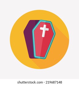 coffin flat icon with long shadow,eps10