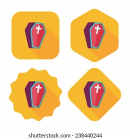 coffin flat icon with long shadow,eps10