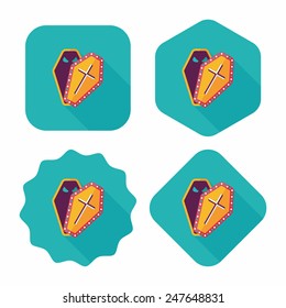 coffin flat icon with long shadow,eps10