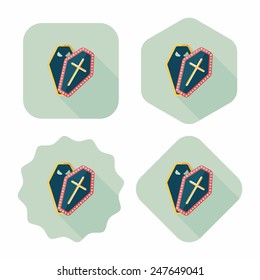 coffin flat icon with long shadow,eps10