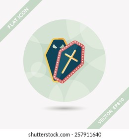 coffin flat icon with long shadow,eps10