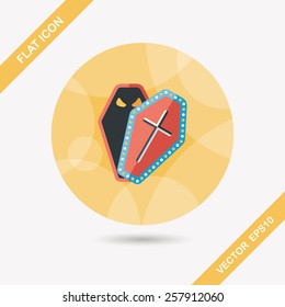 coffin flat icon with long shadow,eps10