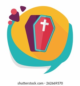 coffin flat icon with long shadow,eps10